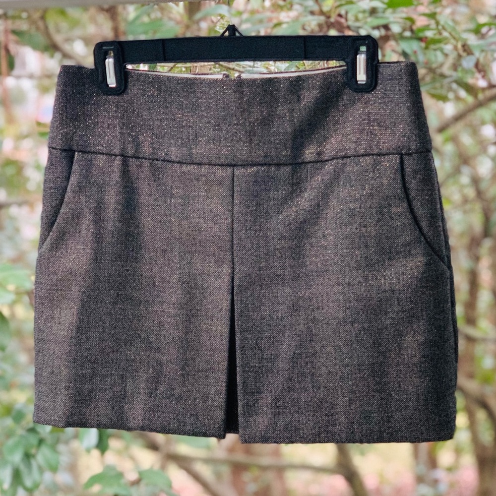 NWOT J Crew Lined Wool Skirt w/Metallic Thread